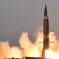A newly developed North Korean missile is launched on March 25.  | KCNA / VIA REUTERS   