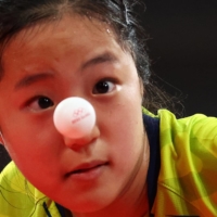 South Korea\'s Shin Yubin competes against Luxembourg\'s Xia Lian Ni | REUTERS