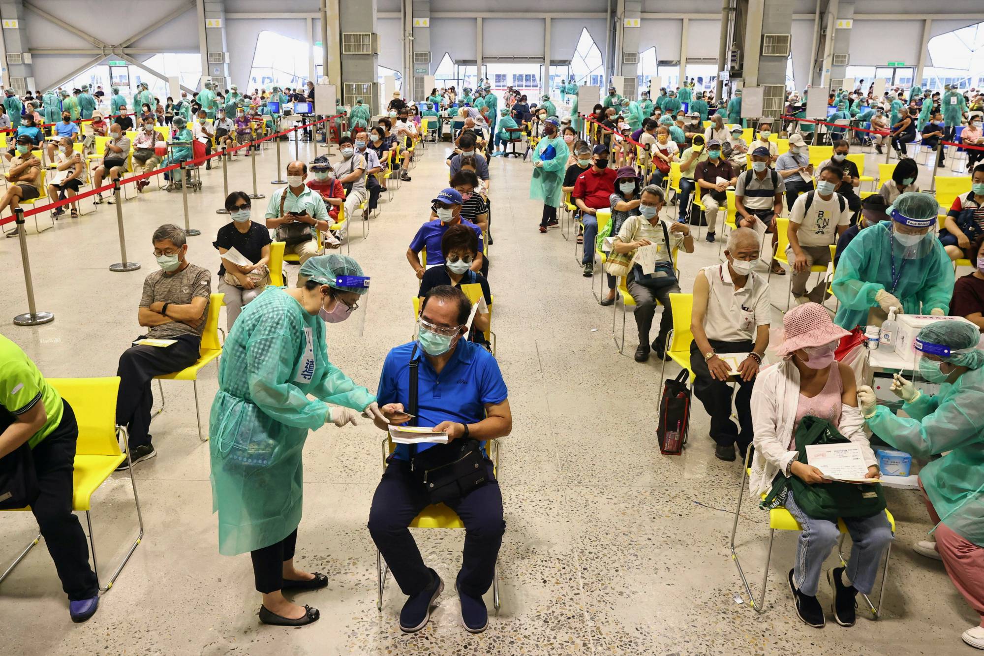 A COVID-19 vaccine center in the city of Taipei, Taiwan, on July 14 | REUTERS 
