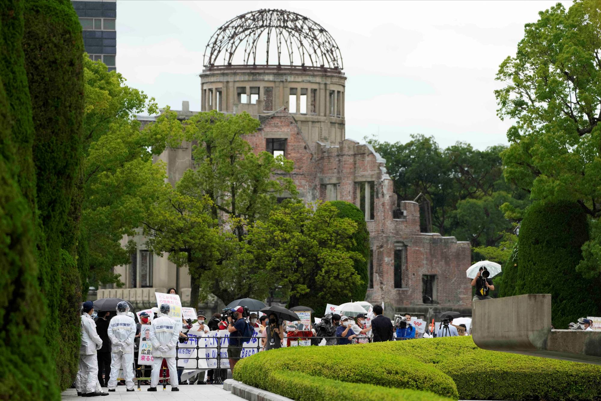 The Hiroshima Memorial Cenotaph in Hiroshima on July 16 | POOL / VIA REUTERS