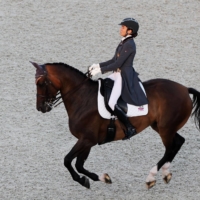 Beatriz Ferrer-Salat of Spain on her horse Elegance, during the dressage individual grand prix freestyle.  | REUTERS