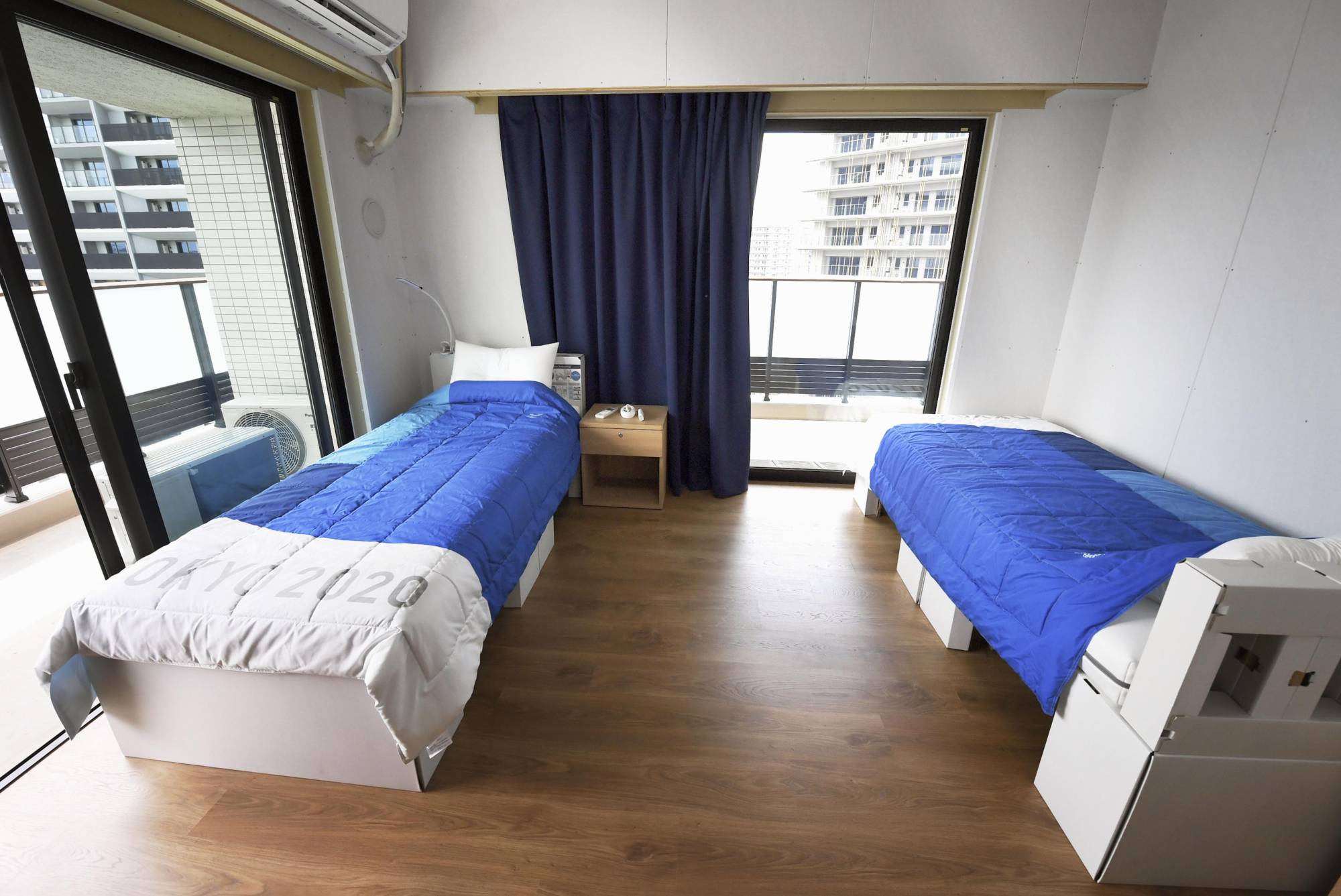 Cardboard beds used in the Tokyo 2020 athletes village | KYODO