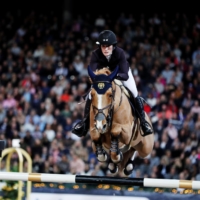 Jessica Springsteen competes at the Sweden International Horse Show in Solna, Sweden, on Dec. 1, 2019. | TT NEWS AGENCY / VIA REUTERS