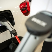 A Citroen C5 Aircross hybrid sports utility vehicle charges at a Citroen automobile showroom in Paris on Thursday. The EU on Wednesday laid out proposals that would consign the internal combustion engine to history. | BLOOMBERG