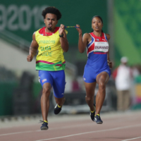 Cuba\'s Omara Durand and Yuniol Kindelan Vargas (guide) in action  during the Parapan American Games in 2019.     | REUTERS