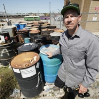 Jeremiah Bates complained to the the local fire marshal about the detritus piling up at recycling firm Renewlogy Technologies, next to his tire shop in Salt Lake City, Utah. | REUTERS