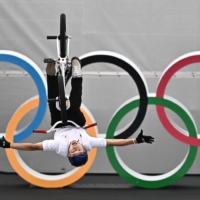 Japan\'s Rim Nakamura competes in the cycling BMX freestyle men\'s park seeding event | AFP-JIJI
