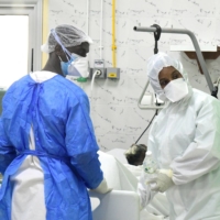 Health workers in the intensive care unit at a hospital in Senegal on July 28 | AFP-JIJI
