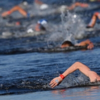 Germany\'s Florian Wellbrock swims in the lead in the men\'s 10-km marathon swimming event | AFP-JIJI