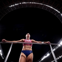 Katie Nageotte of the United States during the women\'s pole vault | REUTERS