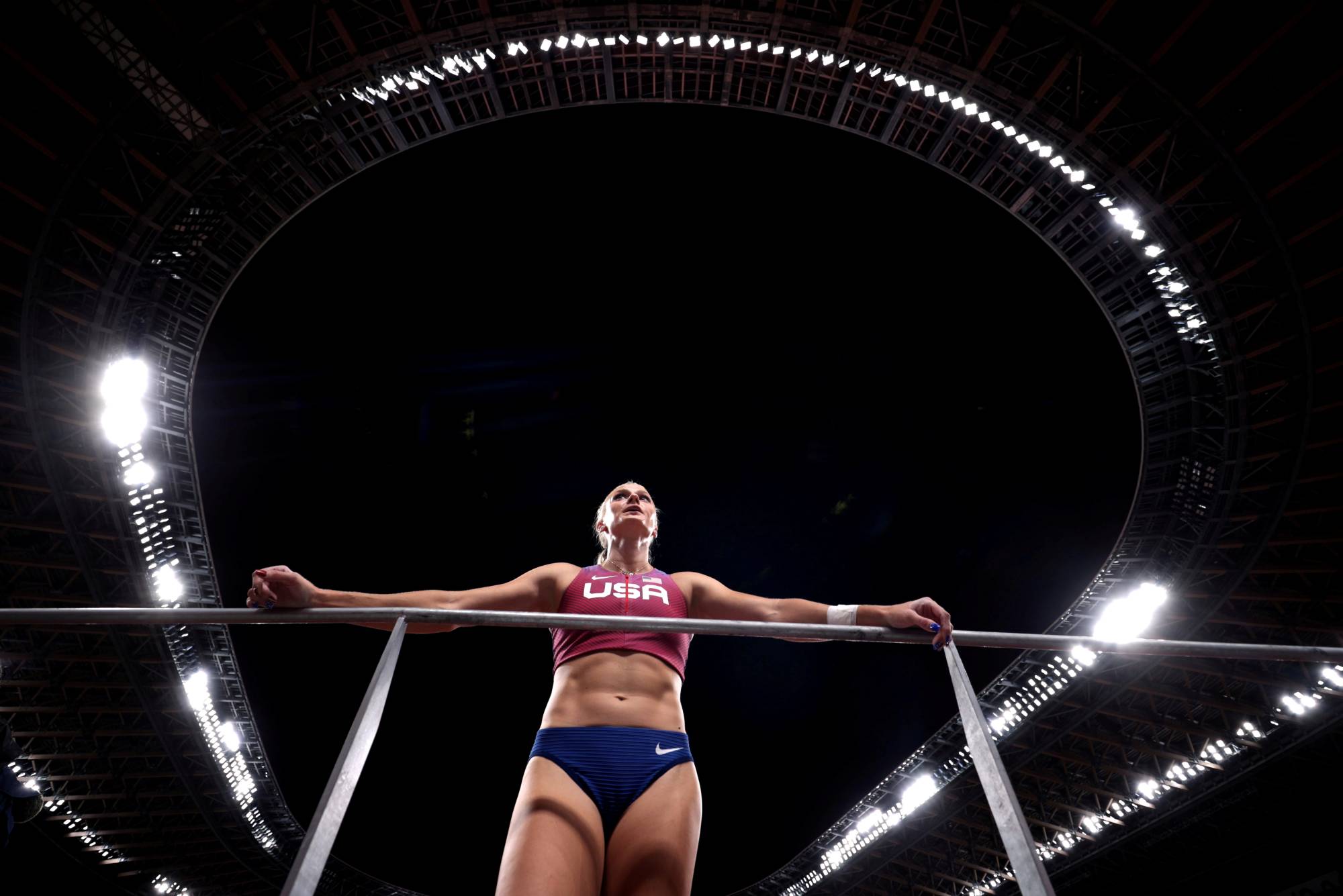 Katie Nageotte of the United States during the women's pole vault | REUTERS