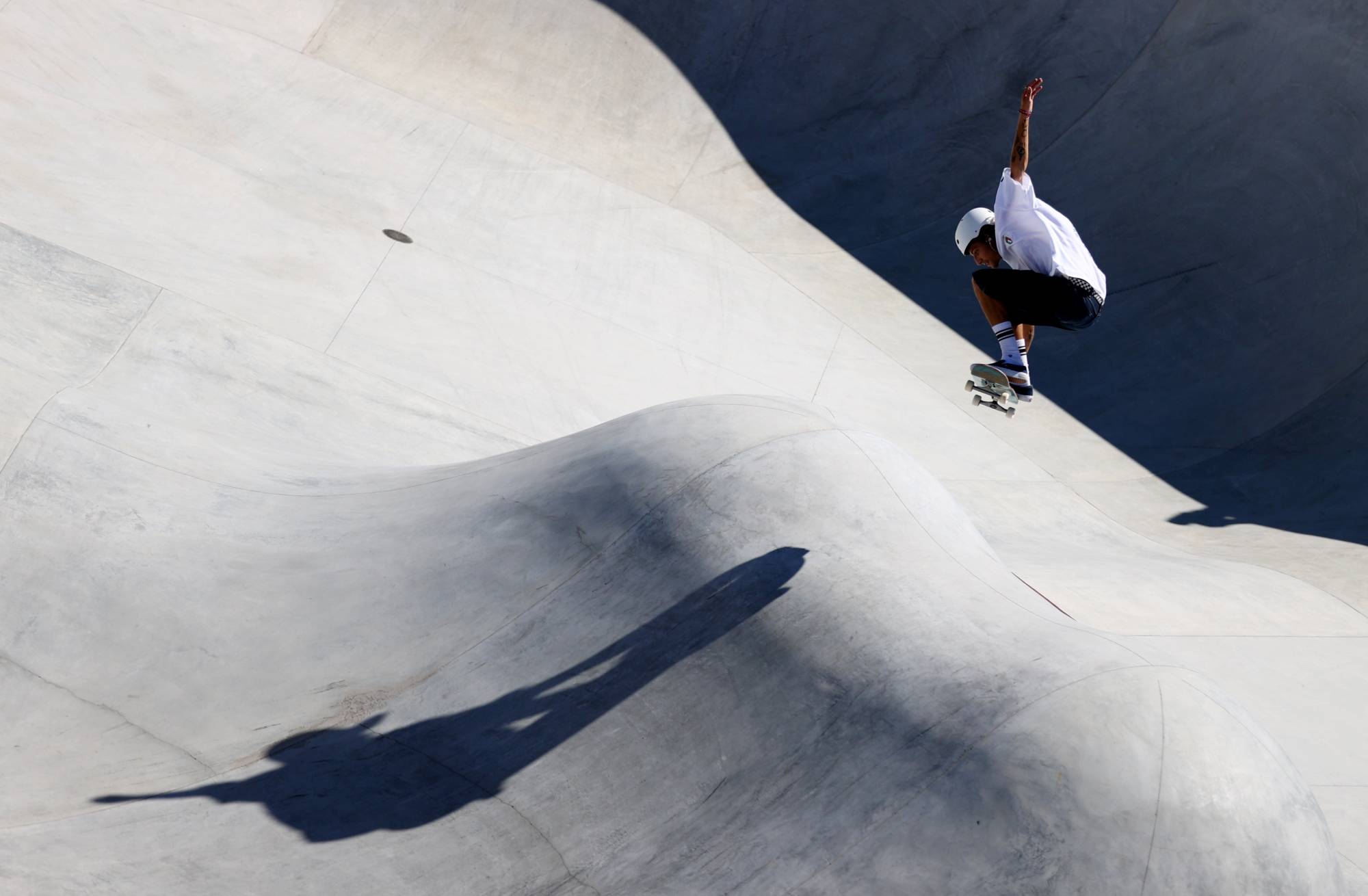 Ivan Frederico of Italy in action during the preliminary round of men's skateboarding. | REUTERS