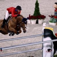 McLain Ward of the U.S. riding Contagious in the equestrian\'s jumping team qualifying competition at the Equestrian Park | AFP-JIJI