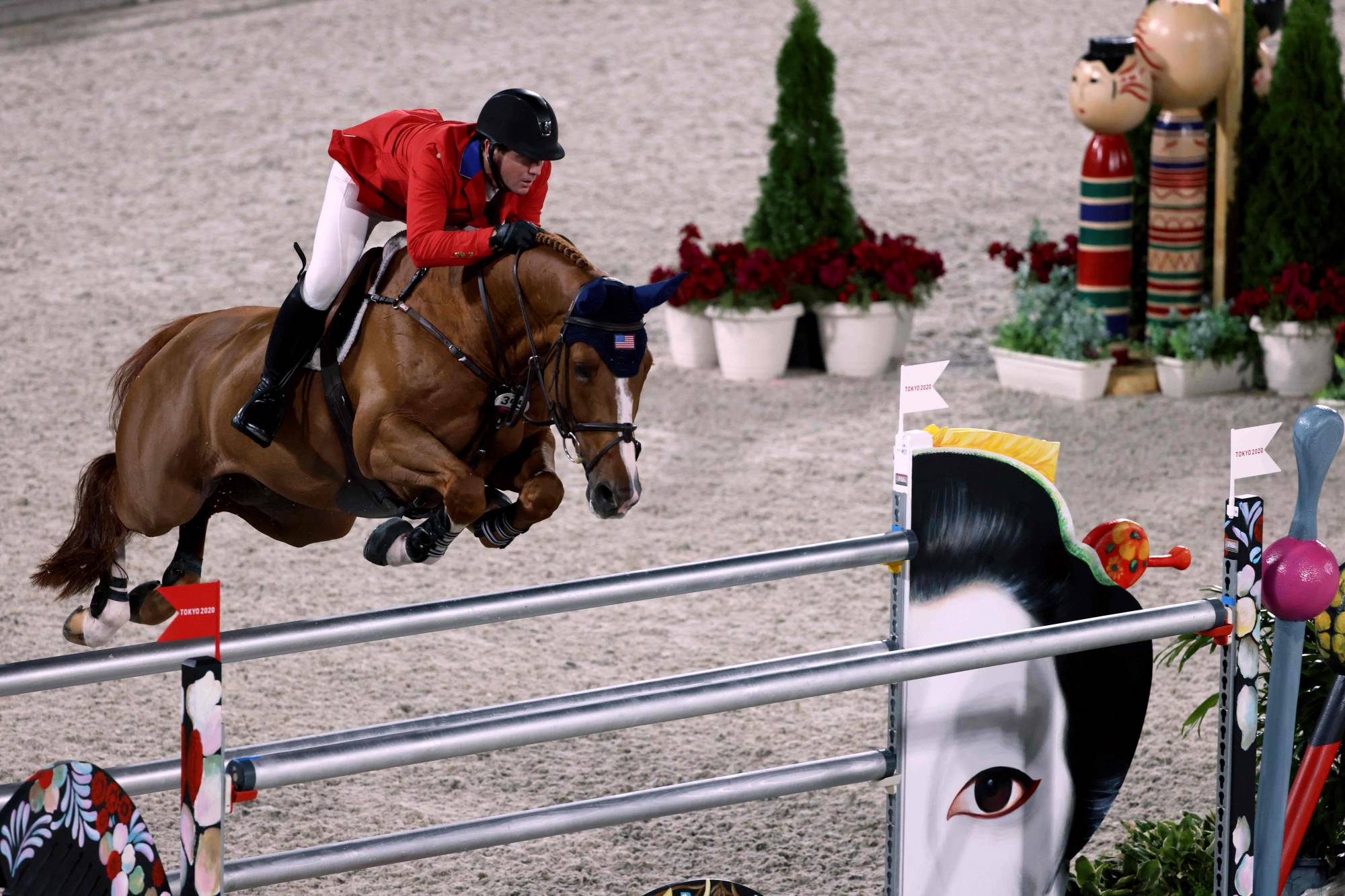 McLain Ward of the U.S. riding Contagious in the equestrian's jumping team qualifying competition at the Equestrian Park | AFP-JIJI