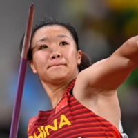 Liu Shiying of China in action during the women\'s javelin throw final | REUTERS