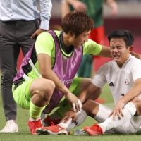 Takefusa Kubo reacts after Japan lost the bronze medal match to Mexico | REUTERS