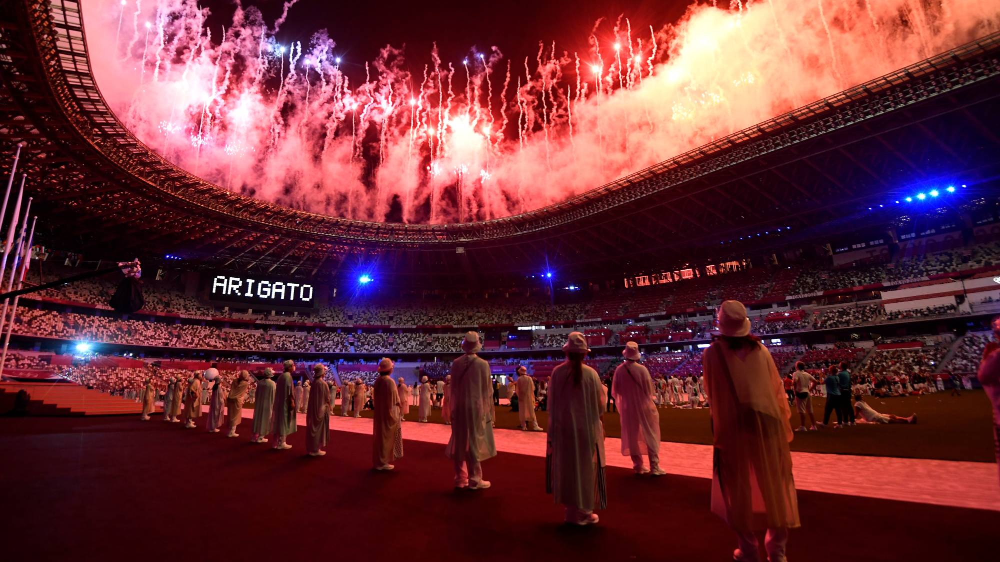 A fireworks display during the closing ceremony of the Tokyo 2020 Olympics. | REUTERS