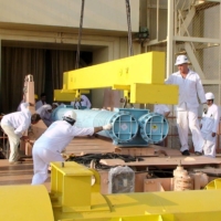 Fuel is loaded into a reactor at the Russian-built Bushehr nuclear power plant in Bushehr, southern Iran, in 2010. | GETTY IMAGES / VIA BLOOMBERG 