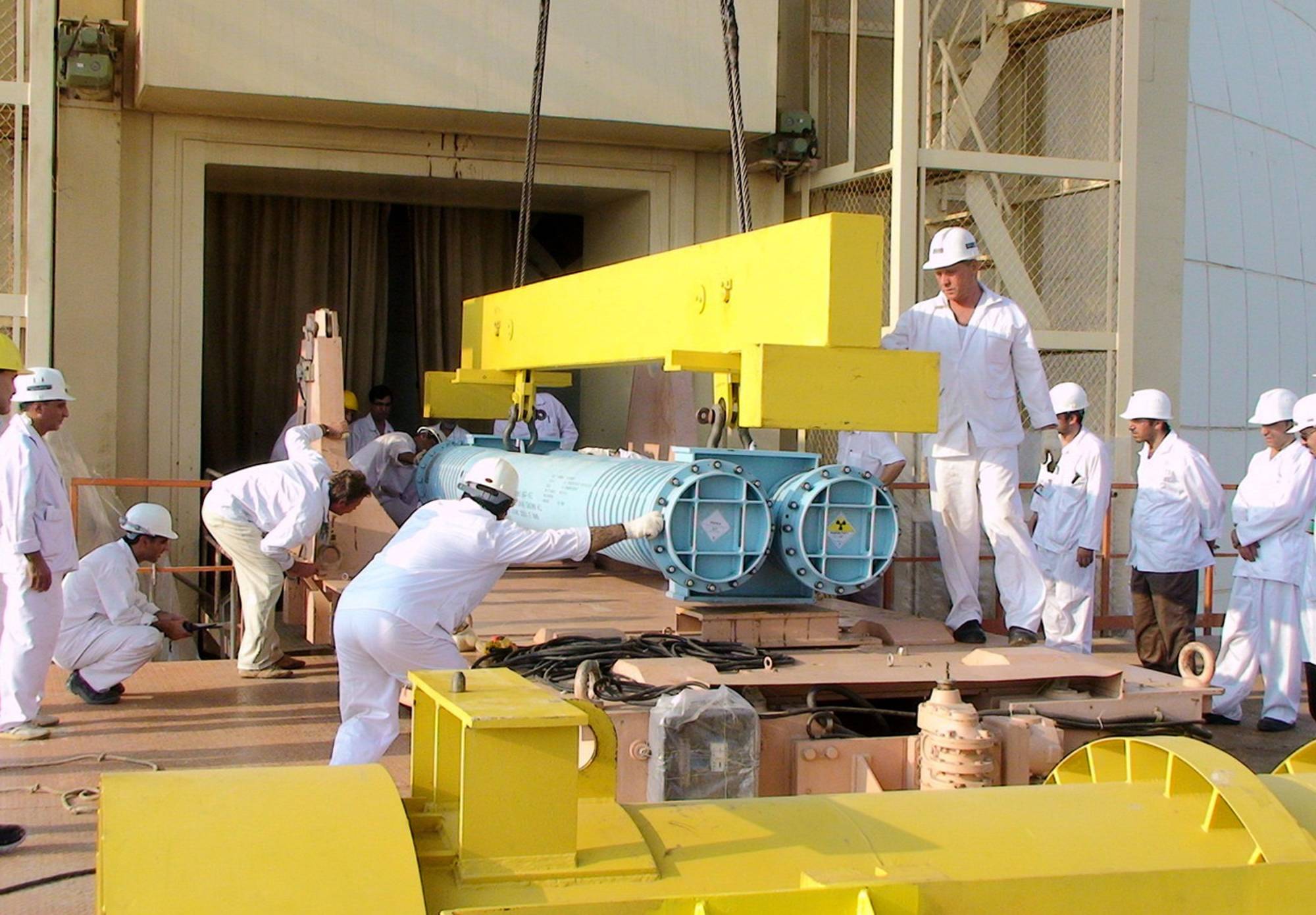 Fuel is loaded into a reactor at the Russian-built Bushehr nuclear power plant in Bushehr, southern Iran, in 2010. | Getty Images / via Bloomberg 