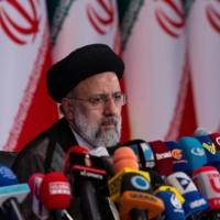 Ebrahim Raisi, then Iran\'s president-elect, speaks during a news conference in Tehran on June 21. | ARASH KHAMOOSHI / THE NEW YORK TIMES