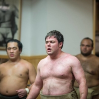 Colton Runyan trains at the Otake stable in Tokyo in September 2015. | JOHN GUNNING