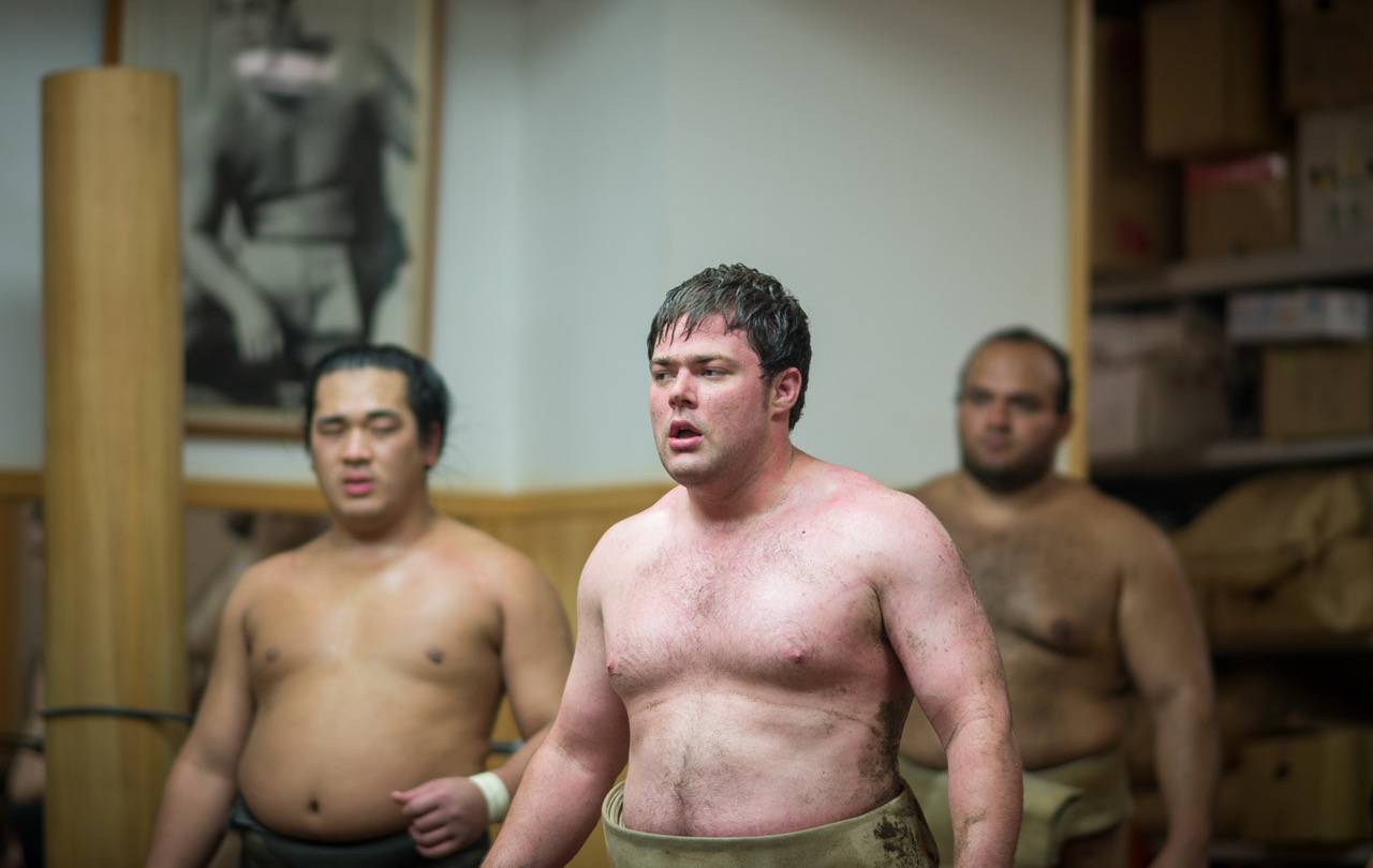 Colton Runyan trains at the Otake stable in Tokyo in September 2015. | John Gunning