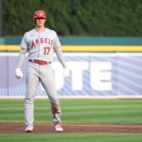 Los Angeles Angels designated hitter Shohei Ohtani during the first inning on Tuesday at Detroit\'s Comerica Park | USA TODAY / VIA REUTERS