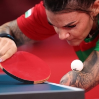 Alexa Szvitacs of Hungary during the women\'s singles table tennis (class 9) | REUTERS