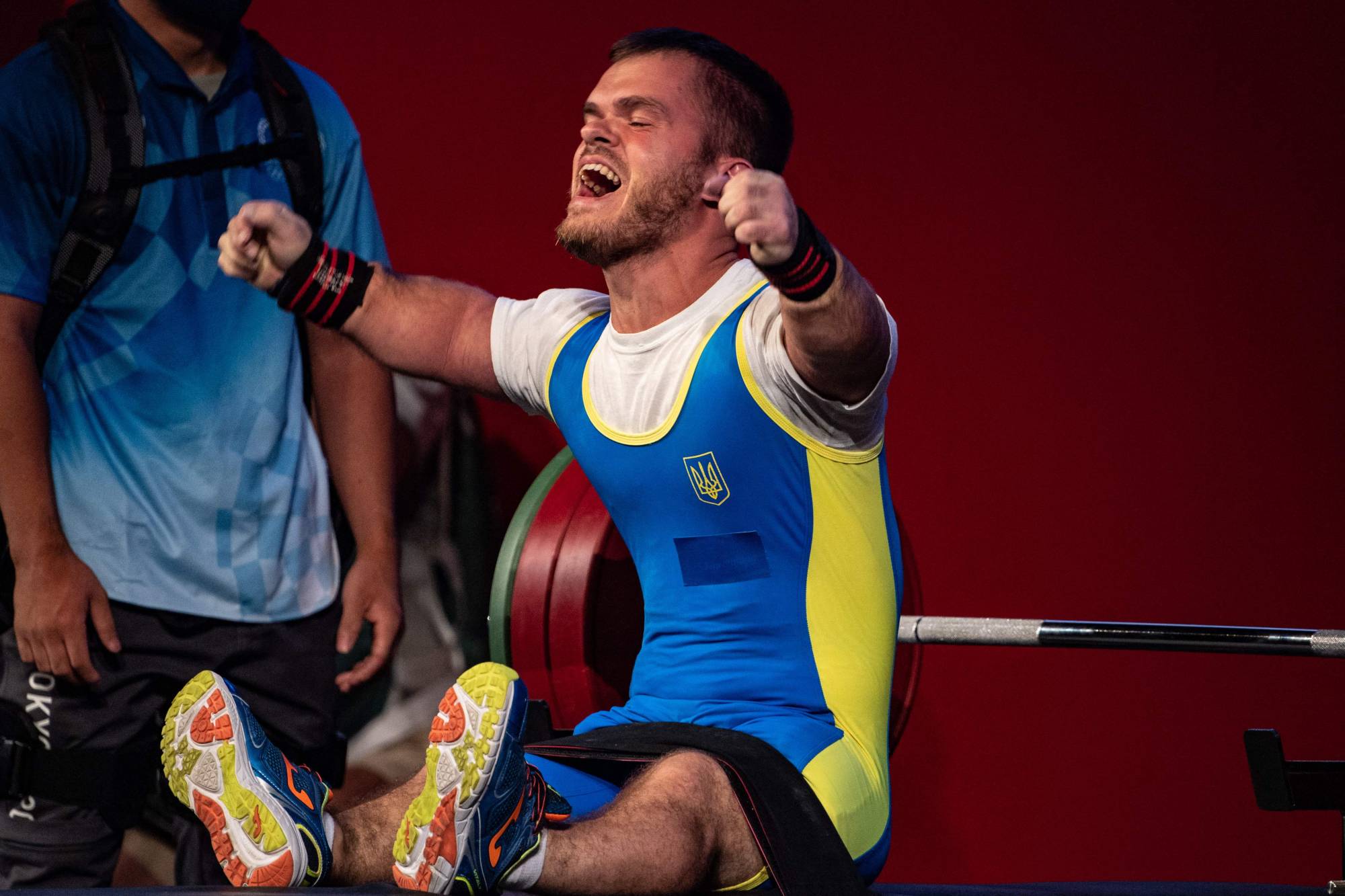 Ukraine's Kostiantyn Panasiuk in the men's -54 kg powerlifting competition | AFP-JIJI