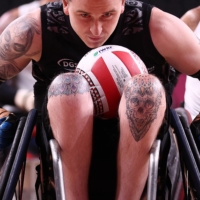 Cody Everson of New Zealand in action during mixed wheelchair rugby | REUTERS