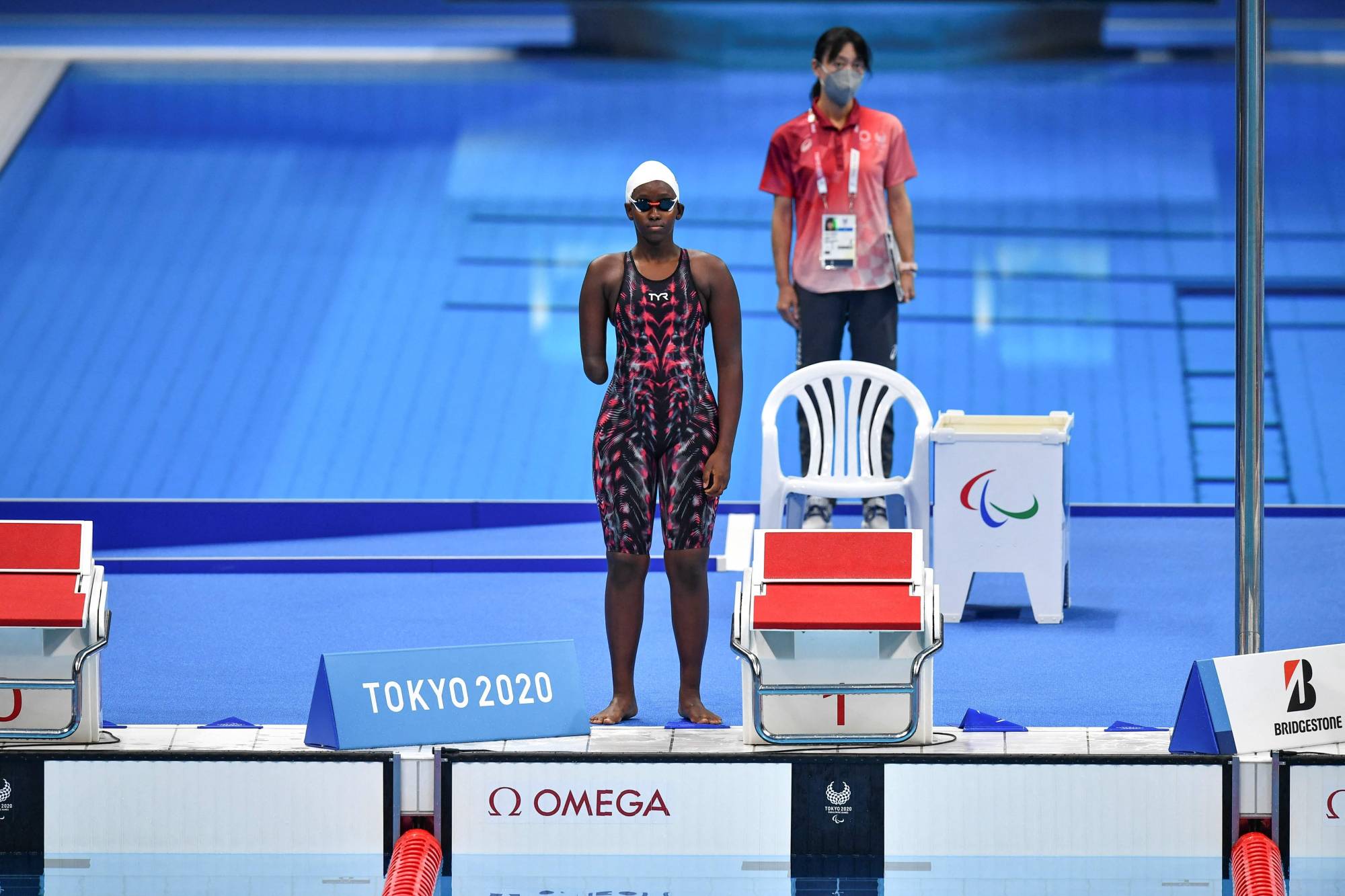 Uganda's Husnah Kukundakwe prior to her race | AFP-JIJI