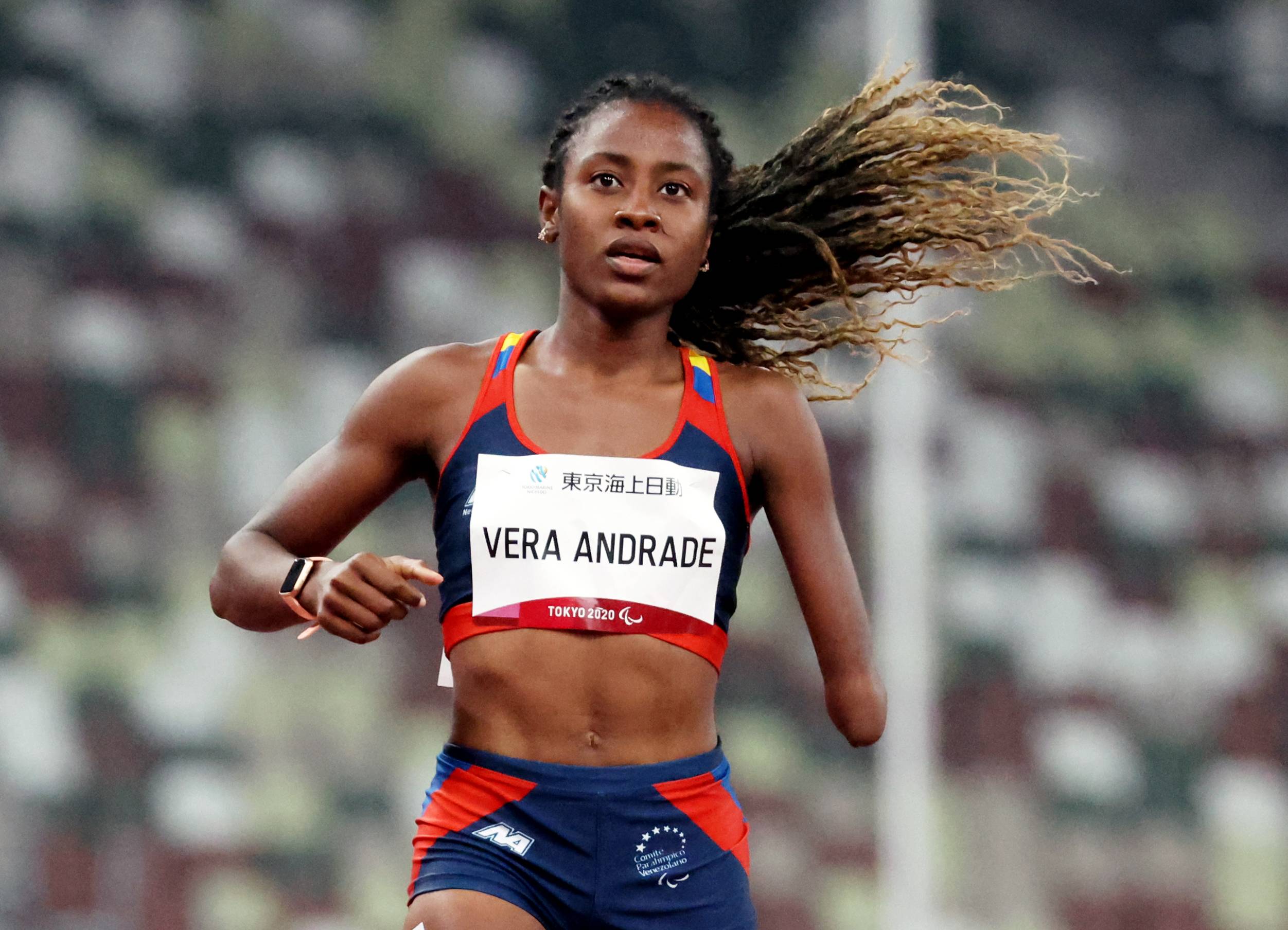 Lisbeli Marina Vera Andrade of Venezuela in a qualifying heat of the women's T47 400 meters | REUTERS