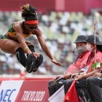 Brazil\'s Silvania Costa de Oliveira jumps in the women\'s long jump (T11) final competition | AFP-JIJI