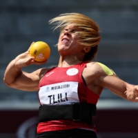 Raoua Tlili of Tunisia in action during the women\'s F41 shot put | REUTERS
