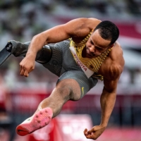 Germany\'s Leon Schaefer competes in the men\'s T63 long jump | AFP-JIJI