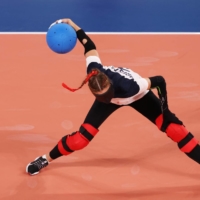 Irina Arestova of the Russian Paralympic Committee in action during a preliminary match of women\'s goalball | REUTERS