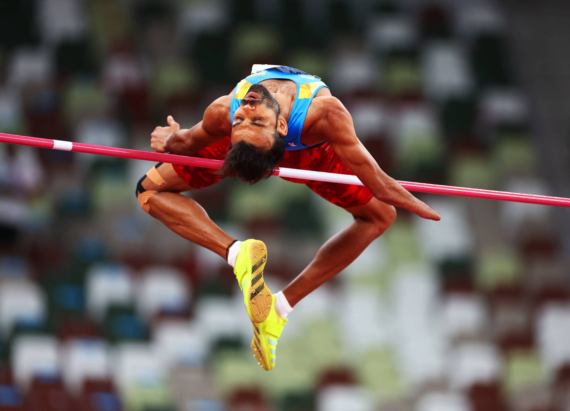 India's Ram Pal in action in the men's T47 high jump. | REUTERS