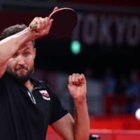 Poland\'s Patryk Chojnowski during the gold medal match of men\'s singles class 10 table tennis. | REUTERS