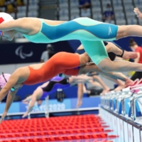 The start of the women\'s S6 50-meter butterfly preliminary | REUTERS