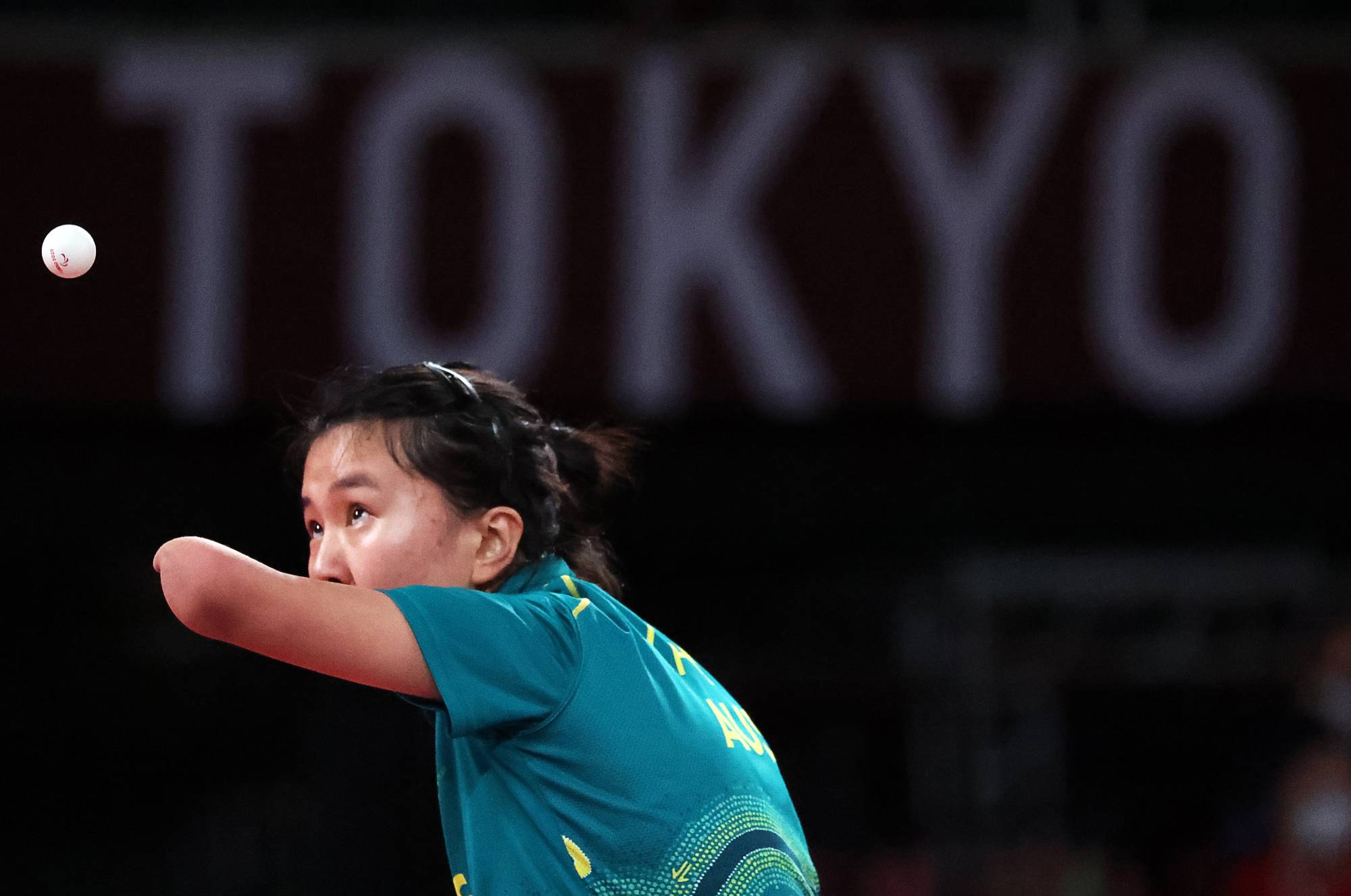 Australia's Qian Yang serves to Brazil's Bruna Costa Alexandre during the final of the women's singles table tennis class 10. | REUTERS