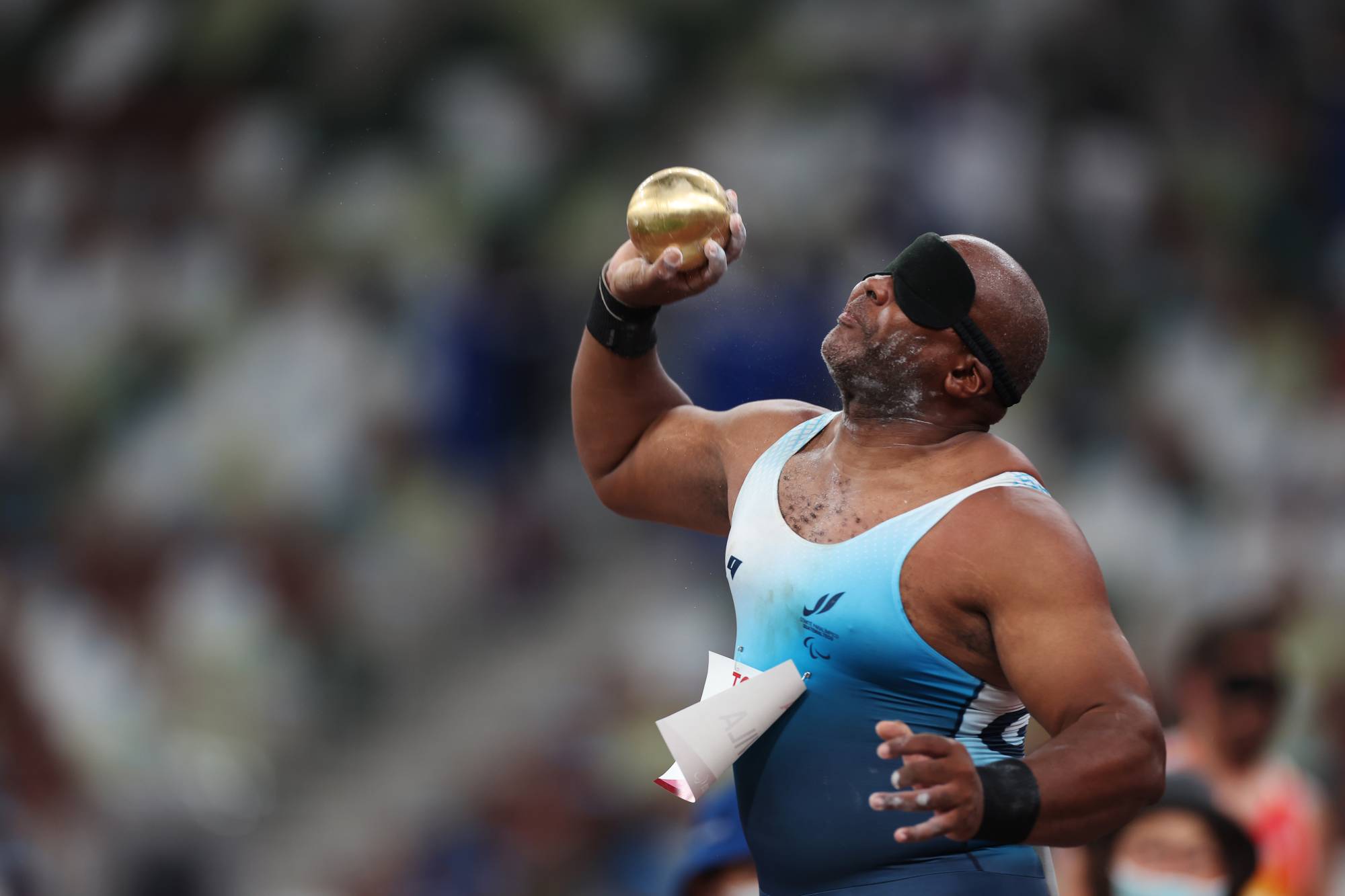 Guatemala's Isaac Leiva Avila in action during the men's F11 shot put | REUTERS