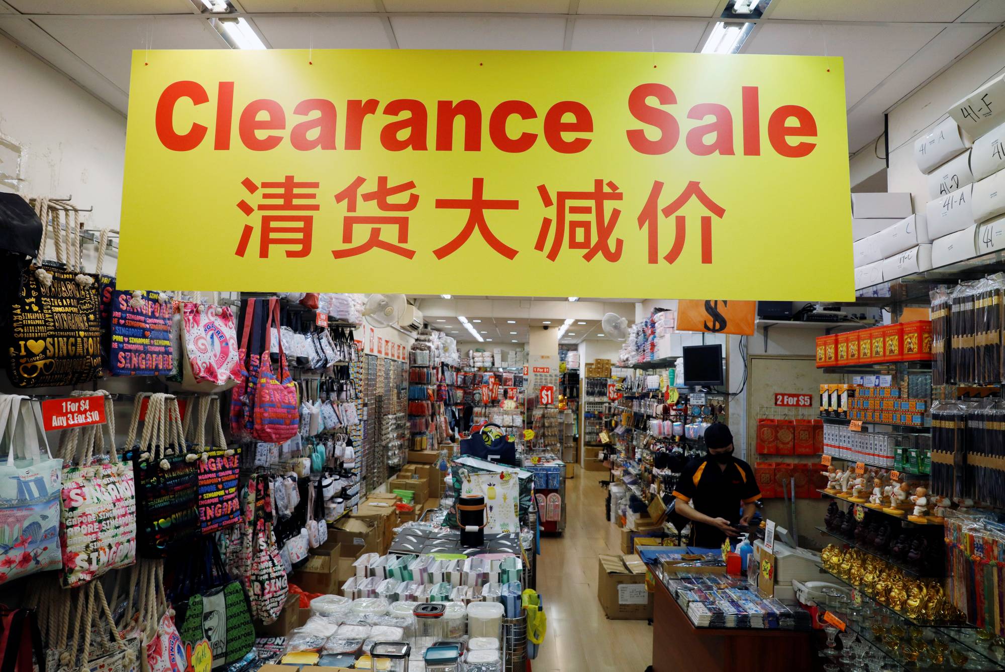 An empty tourist gift shop in Singapore's Chinatown on Monday | Reuters 