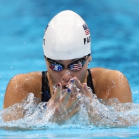 Anastasia Pagonis of the United States in action on Monday at Tokyo Aquatics Centre | REUTERS