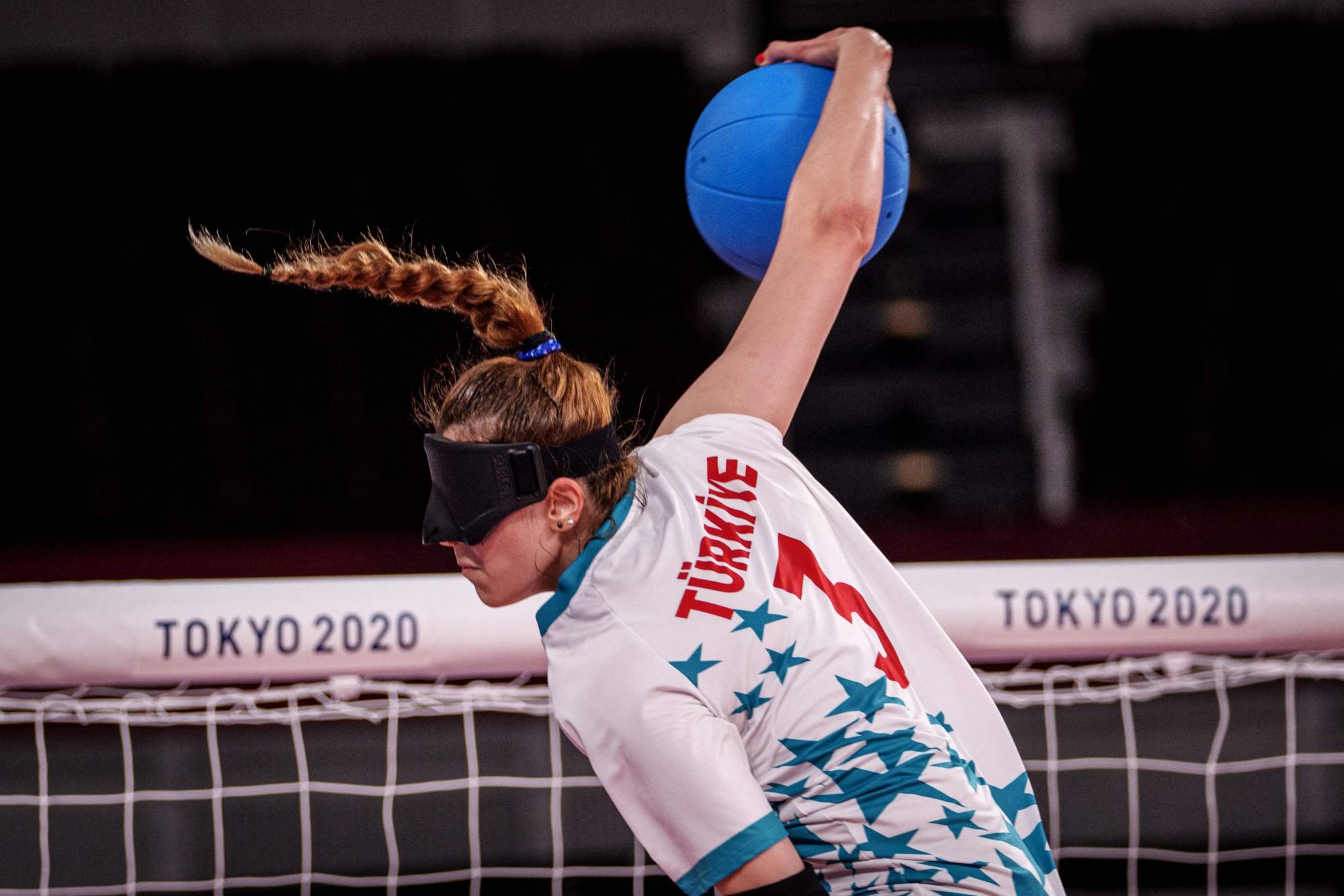 Turkey's Sevda Altunoluk during the women's semi-final goalball match between Turkey and Japan. | AFP-JIJI
