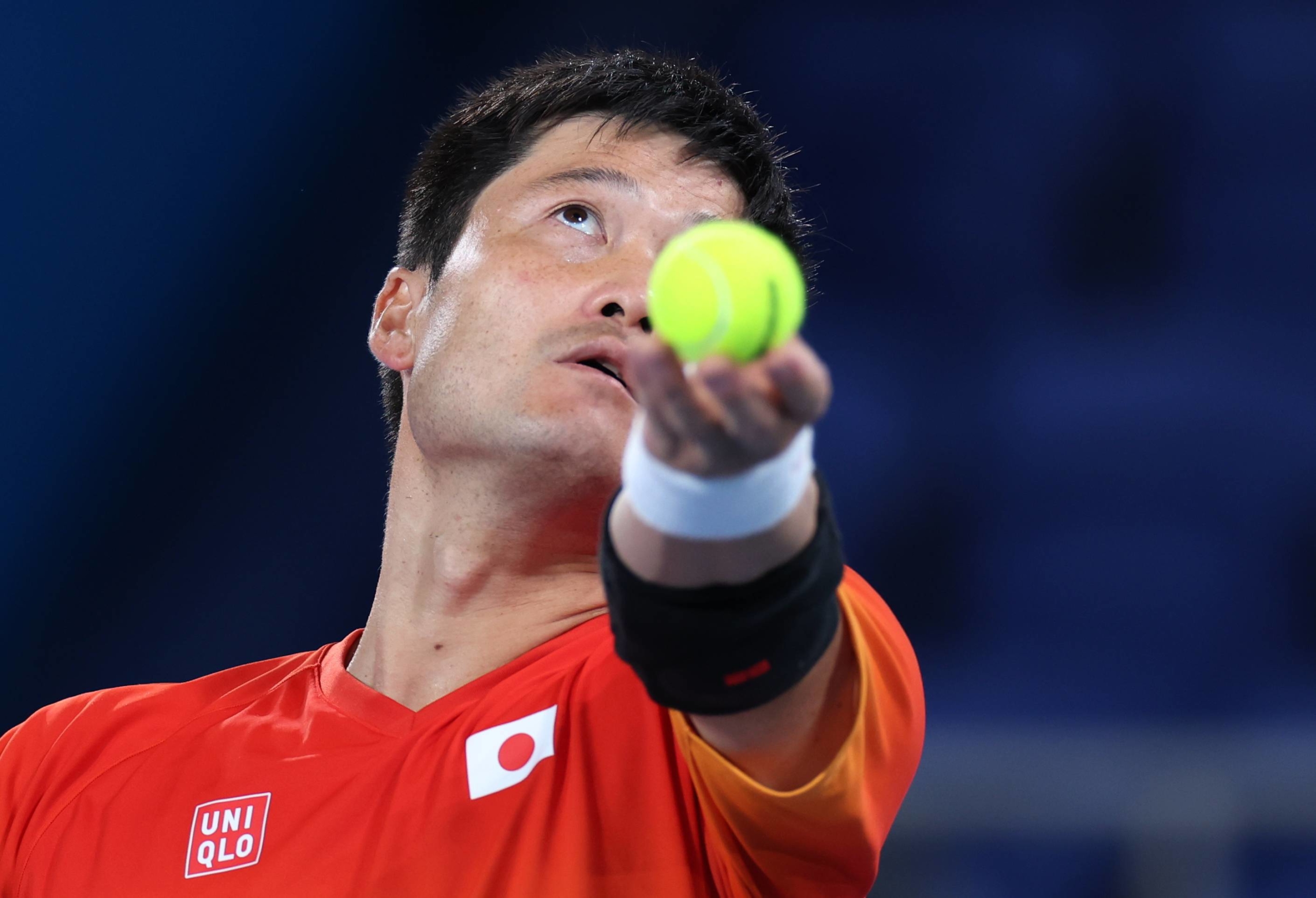 Shingo Kunieda serves during his semifinal match against Britain's Gordon Reid. | REUTERS