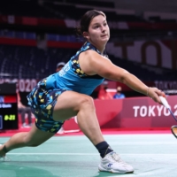 The Netherland\'s Megan Hollander in action against China\'s Qiuxia Yang during women\'s SU5 singles Group C play stage.  | REUTERS