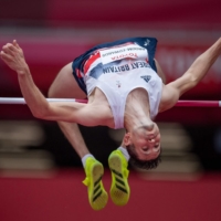 Britain\'s Jonathan Broom-Edwards competes in the men’s T64 high jump. | OIS