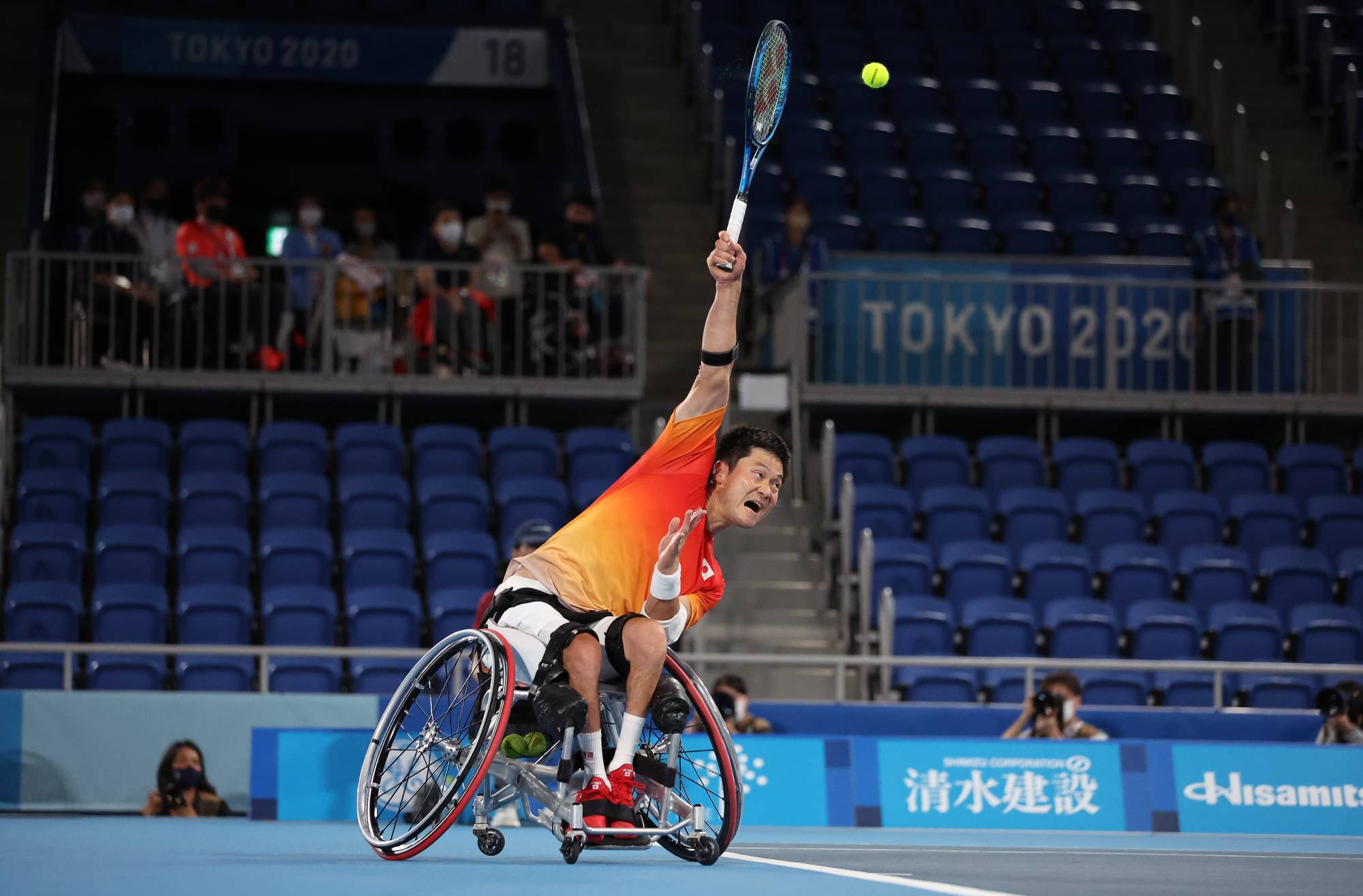 Japan's Shingo Kunieda in action during the gold medal match of men's wheelchair tennis | REUTERS