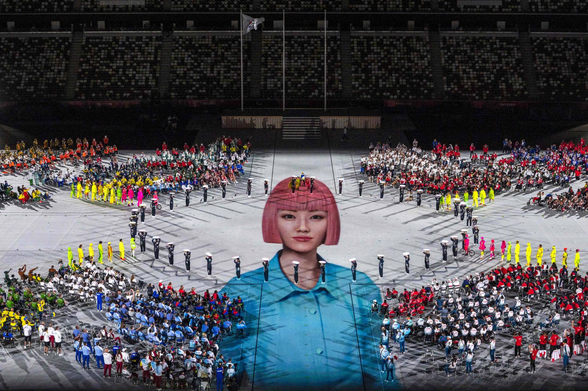 Artists perform during the Tokyo Paralympic closing ceremony on Sunday. | AFP-JIJI