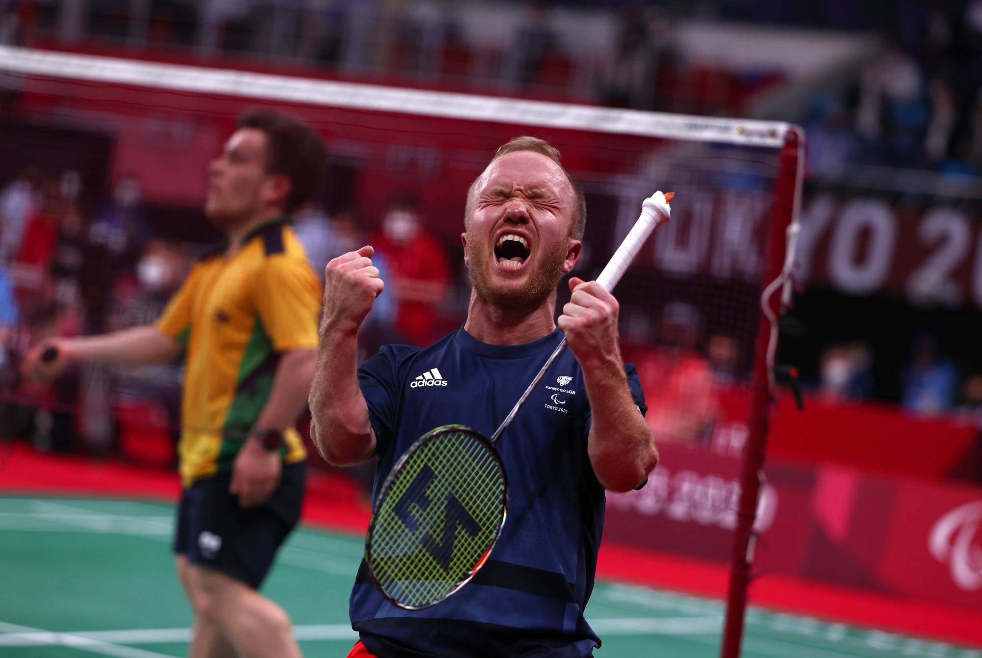 Britain's Krysten Coombs celebrates winning bronze medal match against Brazil's Vitor Goncalves Tavares during men's SH6 badminton singles. | REUTERS 